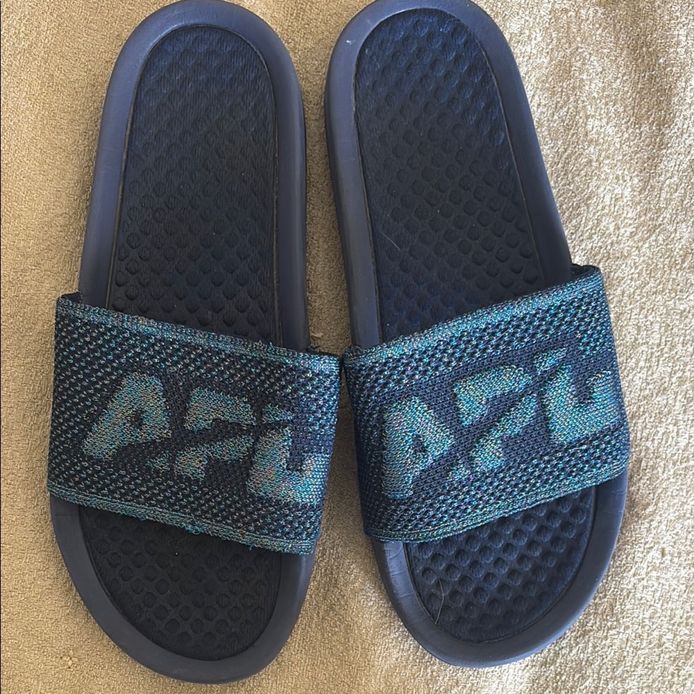 APL Navy and Teal Slide Sandals